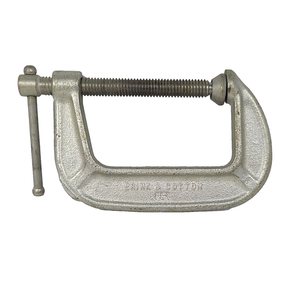 Vintage Brink & Cotton No. 143 C-Clamp 3" Inch Malleable Iron Made In USA BPT